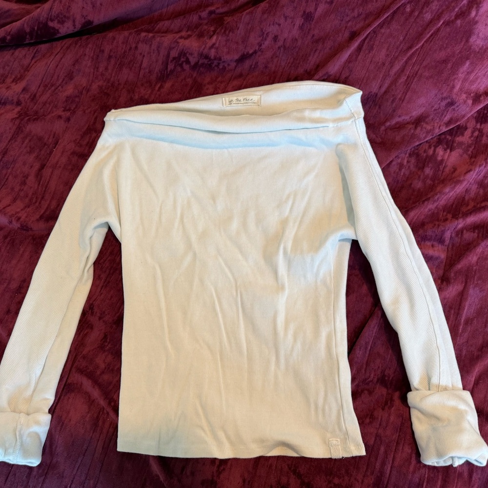 We The Free Kids White Long Sleeve Off the Shoulder Tee